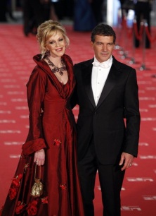 Antonio Banderas y Melanie Griffith en la alfombra roja de los Goya